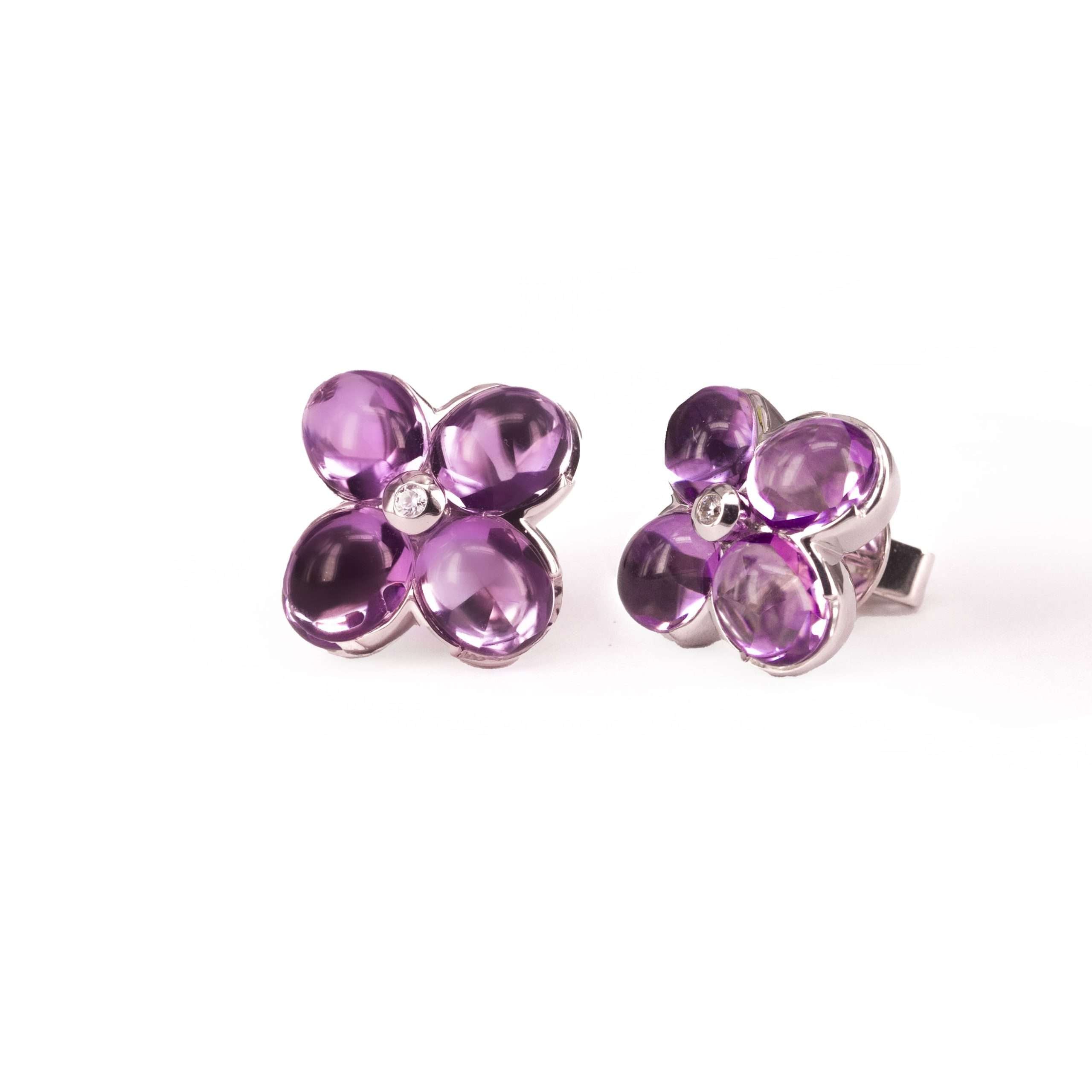 Earrings | Studs | Amethyst Flower