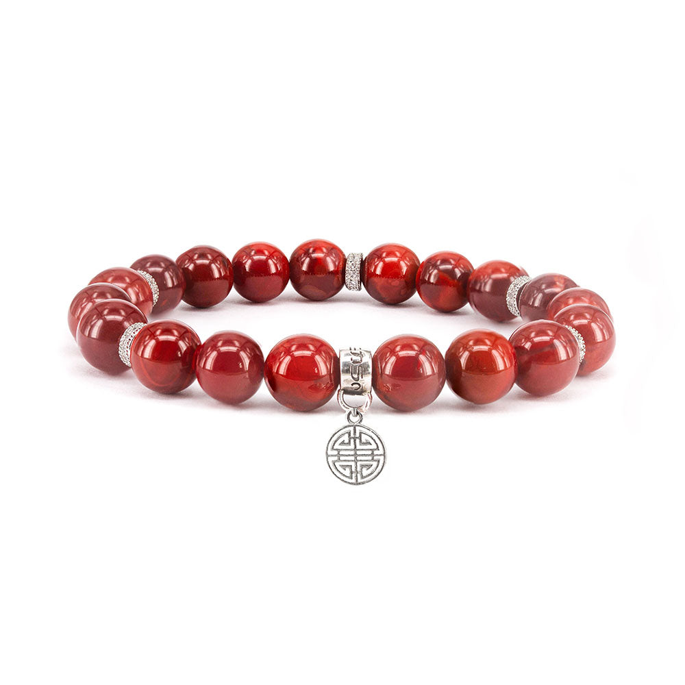 Bead Bracelet | Charm | Red Agate