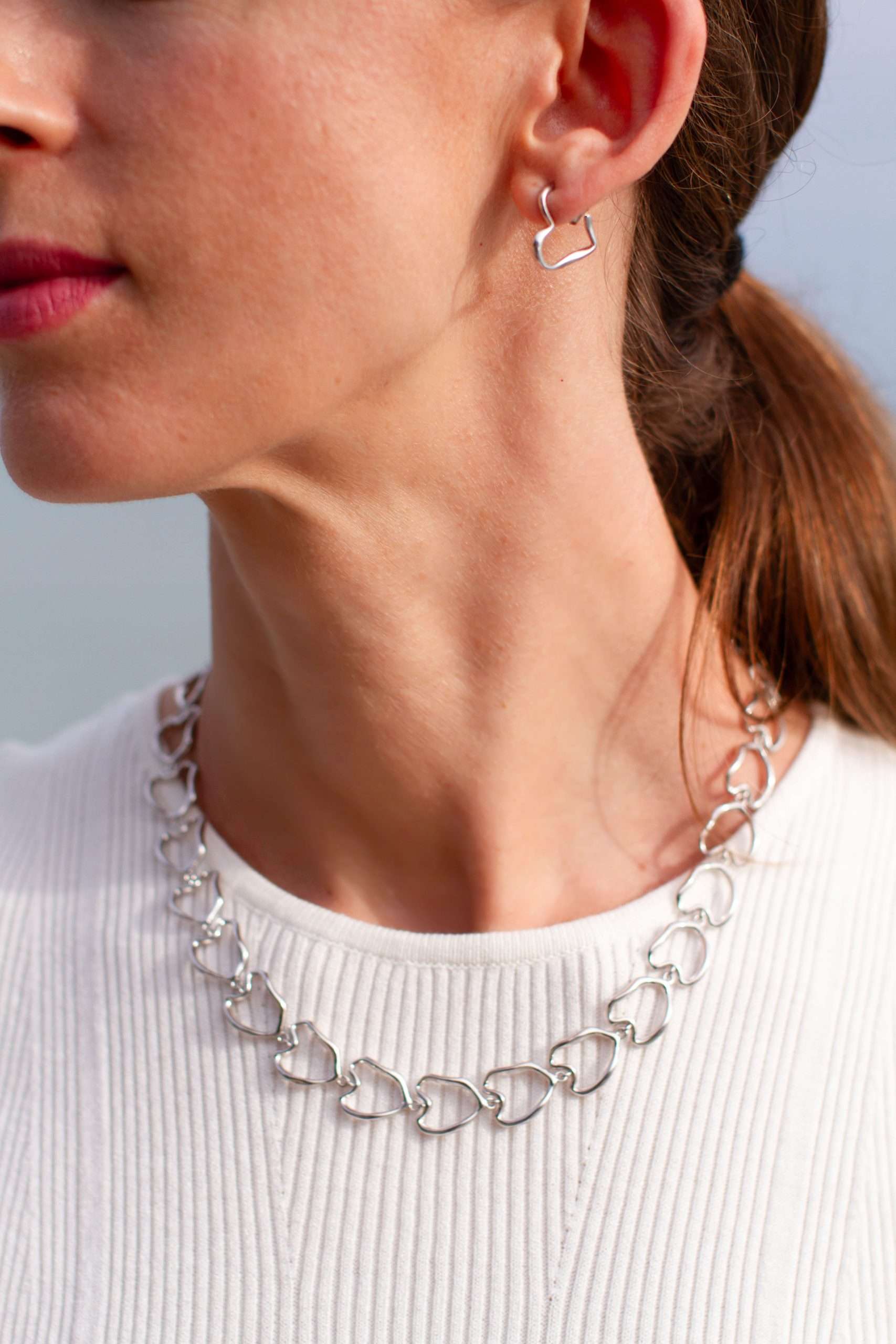 Chain Necklace | Freeform Hearts