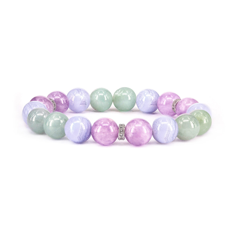 Bead Bracelet | Classic | Jade Lavender Amethyst Blue Lace Agate