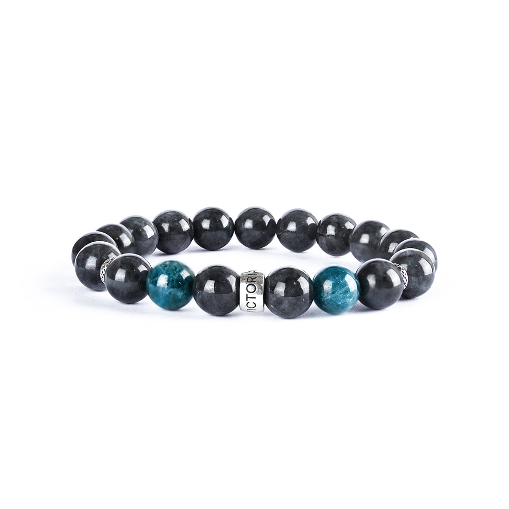 Improve love, wealth, and success with Victoriaenso's chic combination of Black Jade and Blue Apatite bracelet! Get your lucky charm and gain confidence to help balance the body and mind. Start off your trendy look today with Victoriaenso!