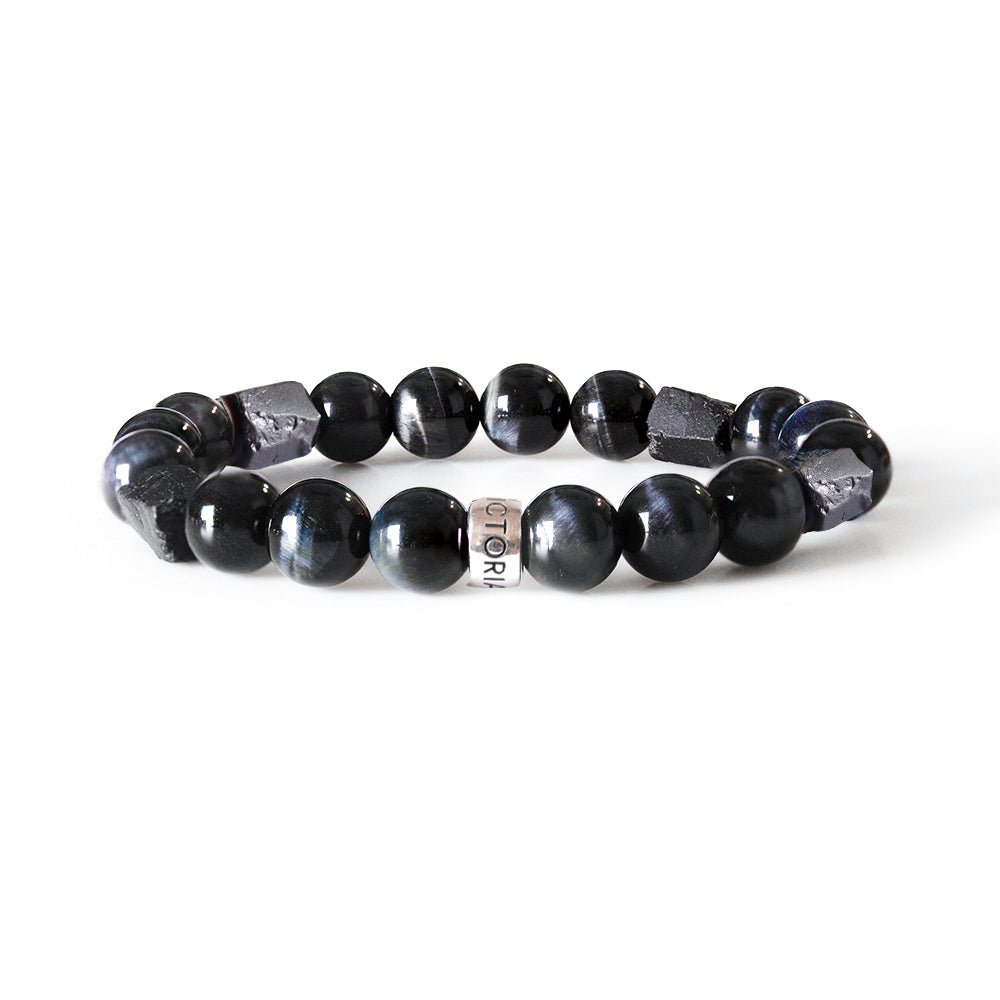 Bead Bracelet | Rough | Rough Tourmaline Blue Tiger Eye