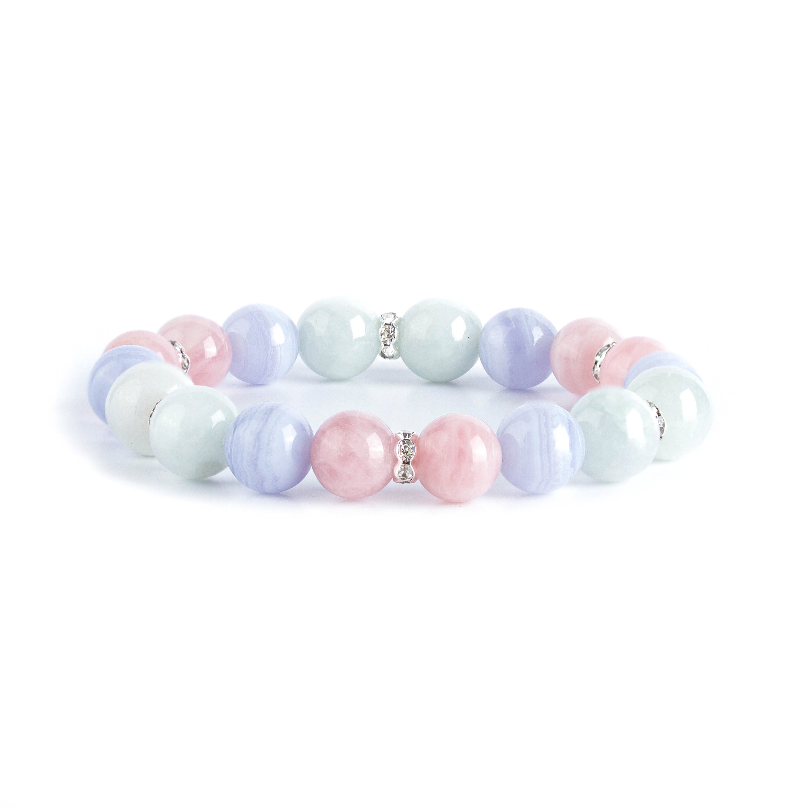 Bead Bracelet | Fancy | Jade Rose Quartz Blue Lace Agate