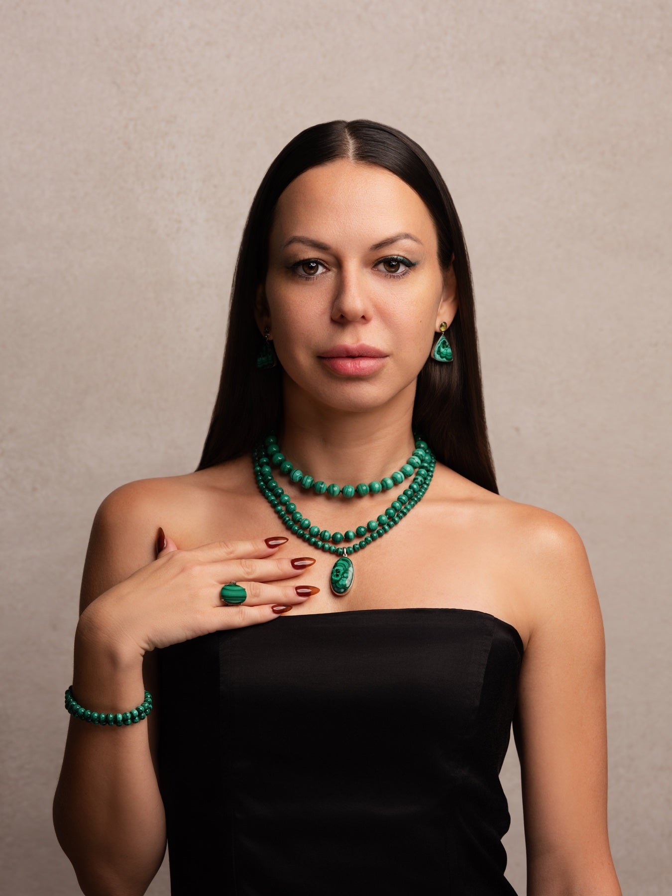 Victoria Ensō jewellery worn in a studio portrait