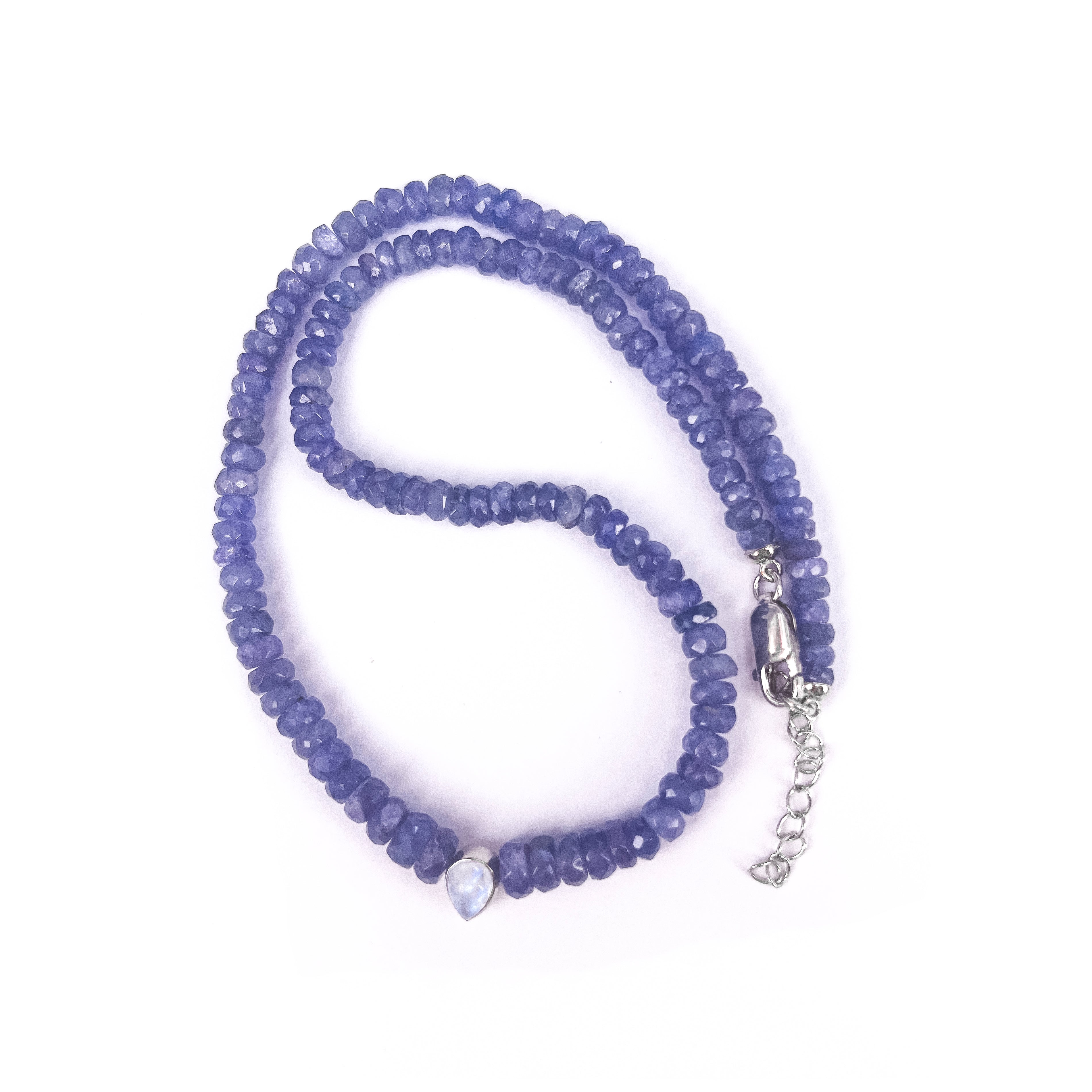 Tanzanite Necklace With Moonstone Pendant