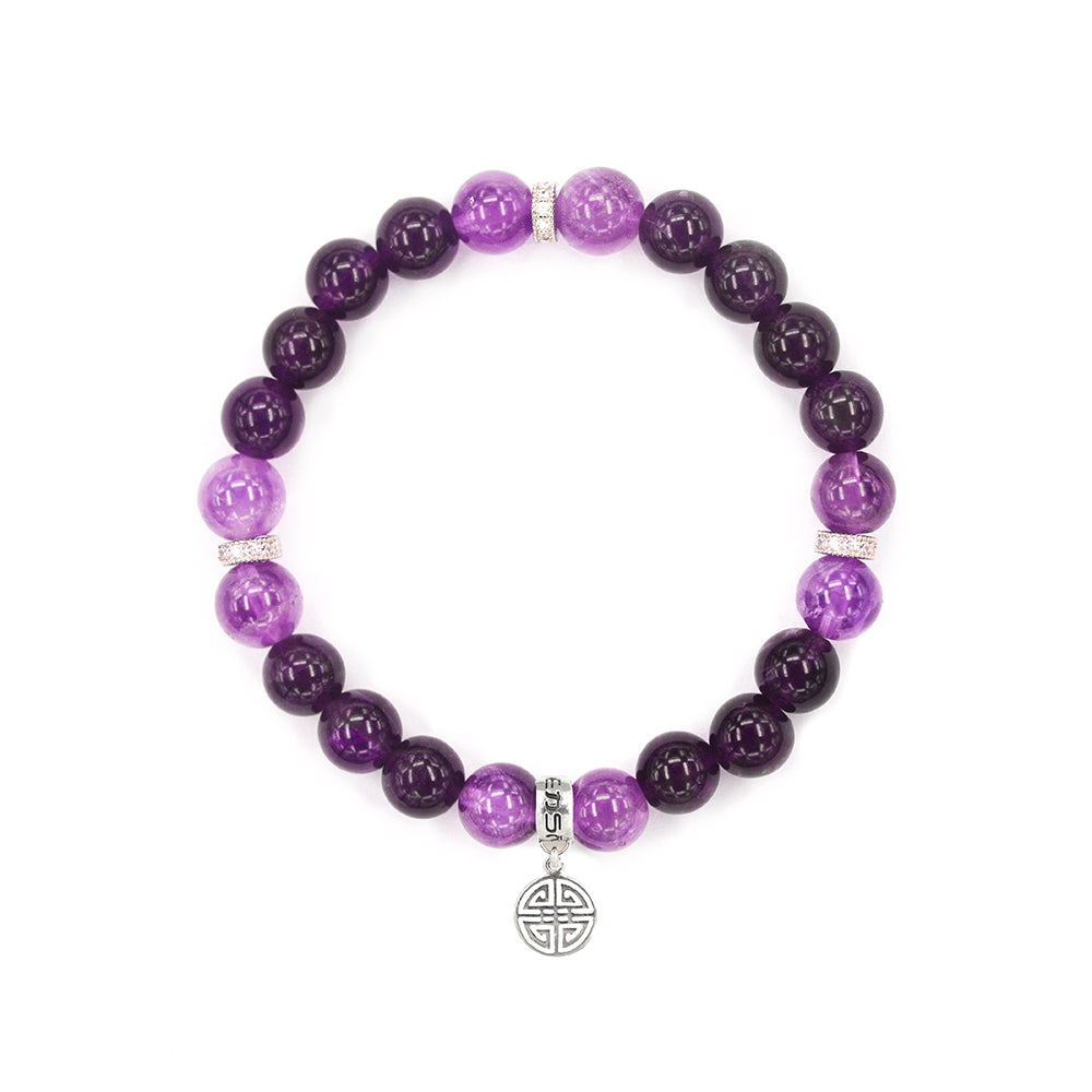 Amethyst Bracelet with Fortune Charm