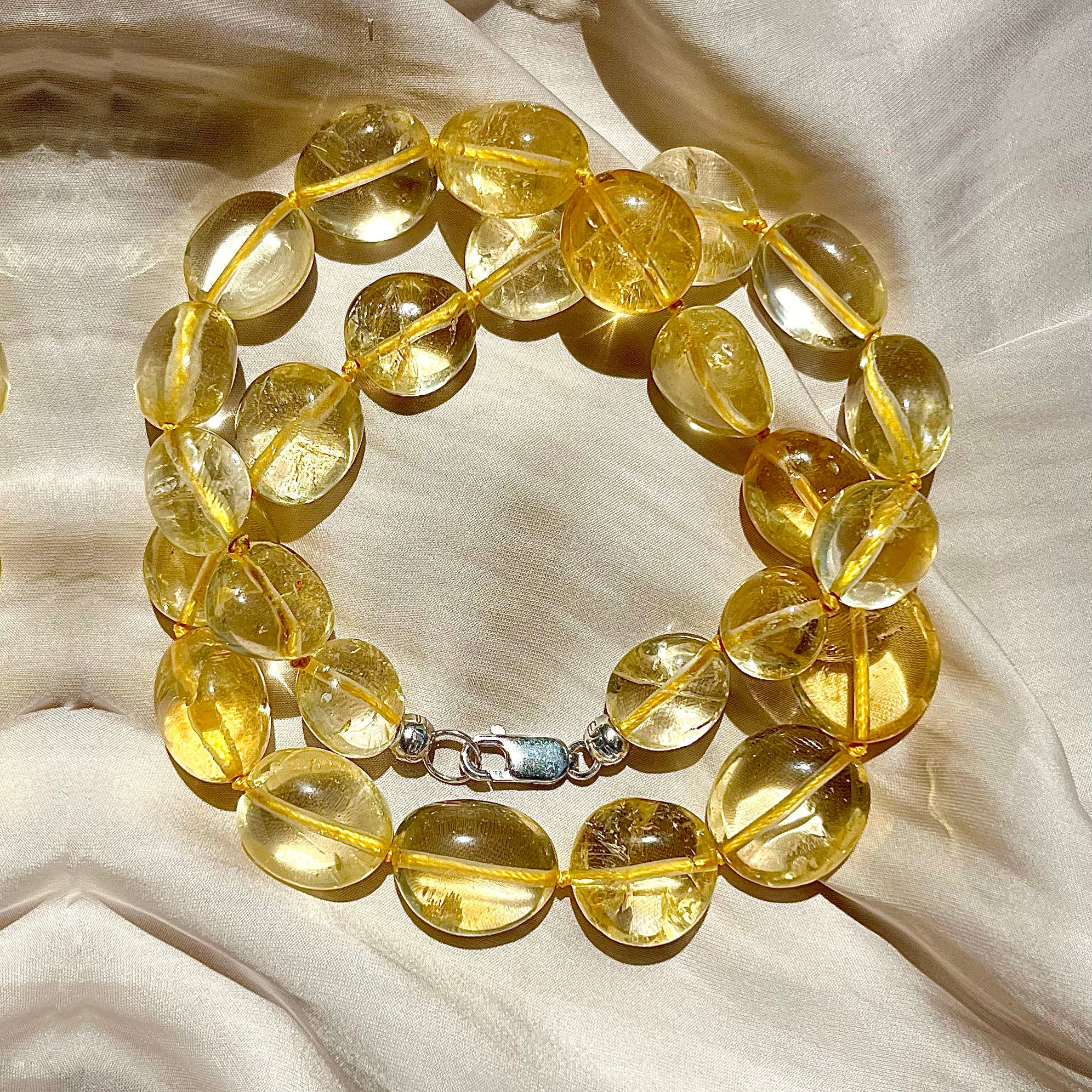 Citrine Necklace in Organic Shape Bead