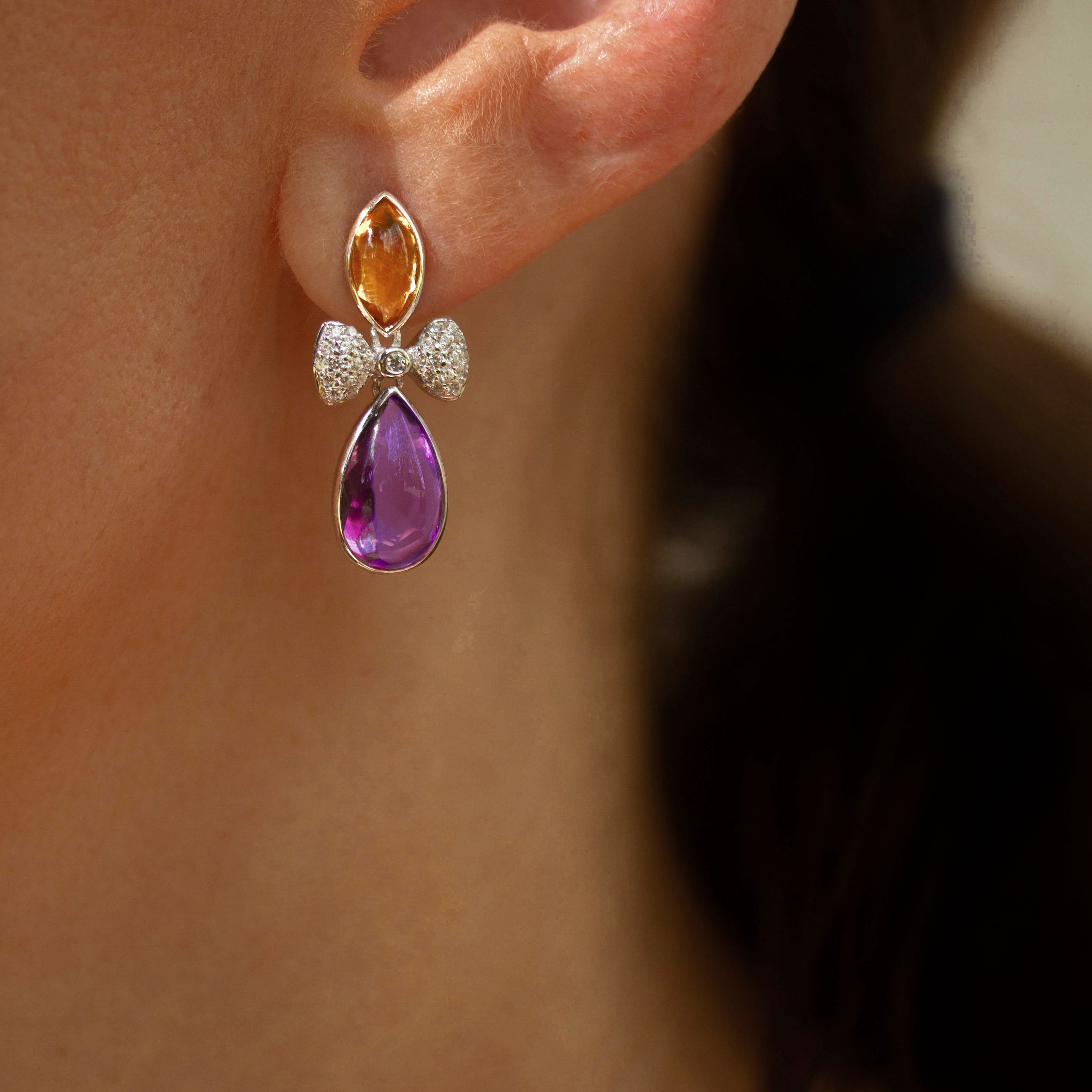 Citrine Amethyst Earrings