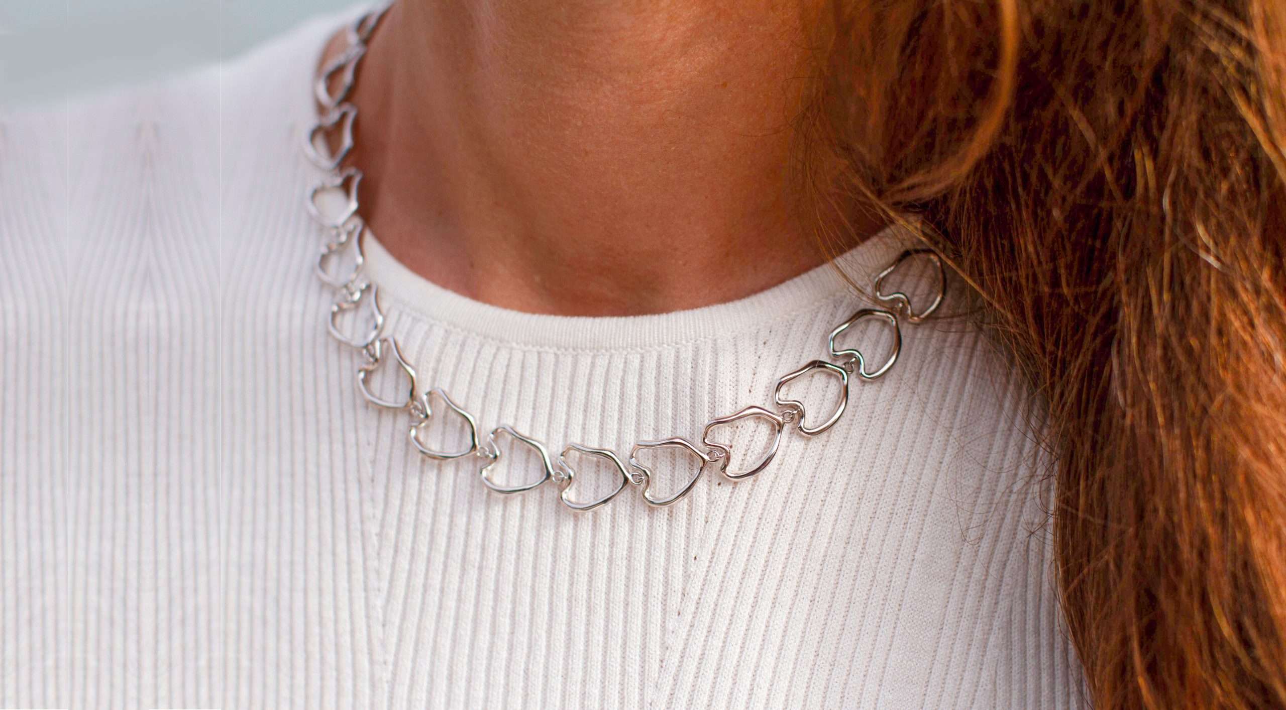Chain Necklace | Freeform Hearts